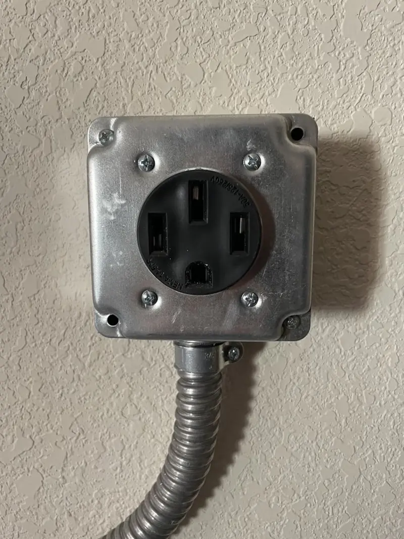 NEMA 14-50 outlet installed for Smart Home Electrical in Villas
